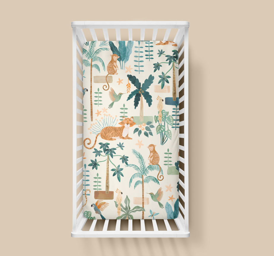 Tiger Jungle Crib Sheet