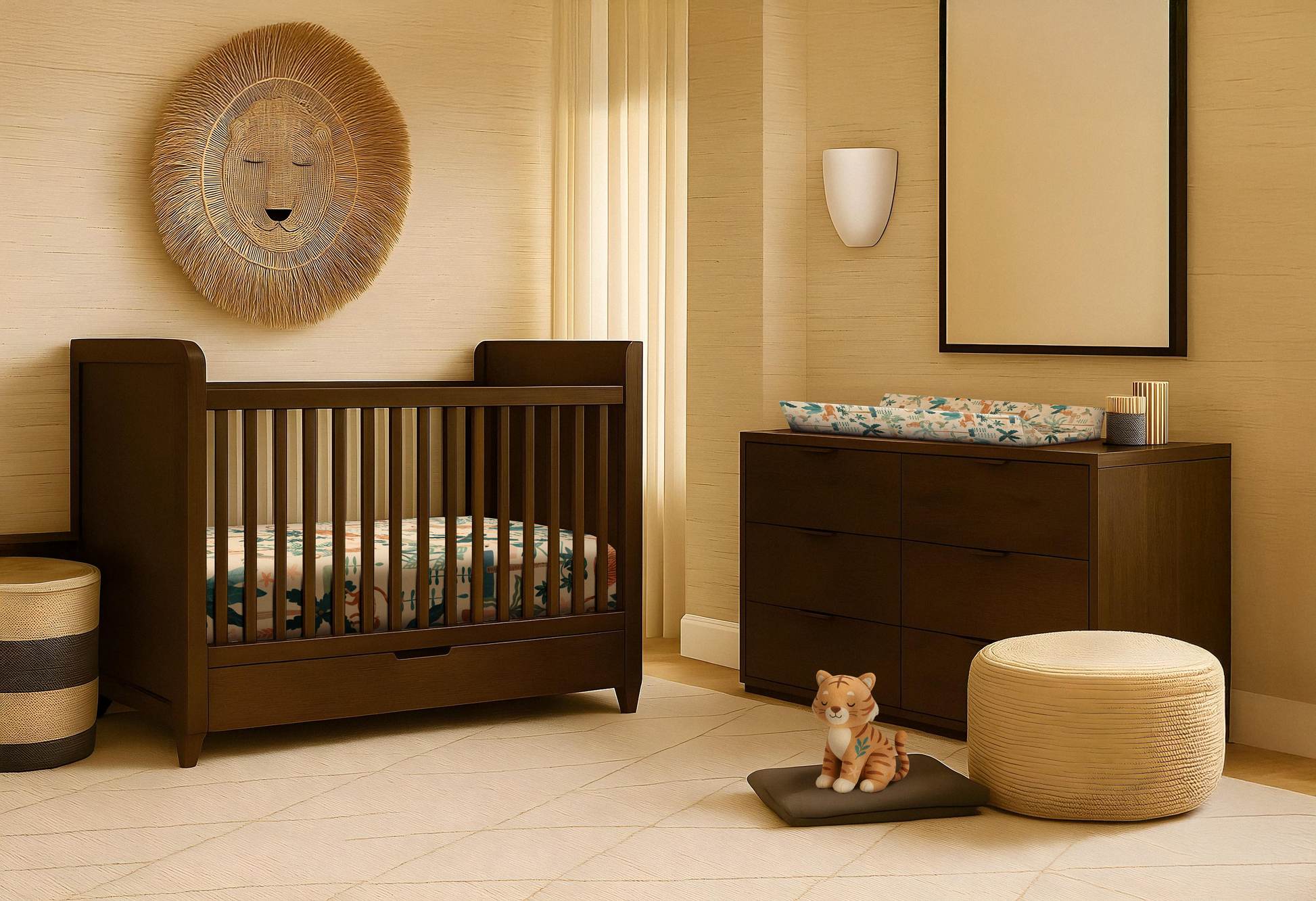 Bundle: Tiger Jungle Crib Sheet + Changing Pad Cover
