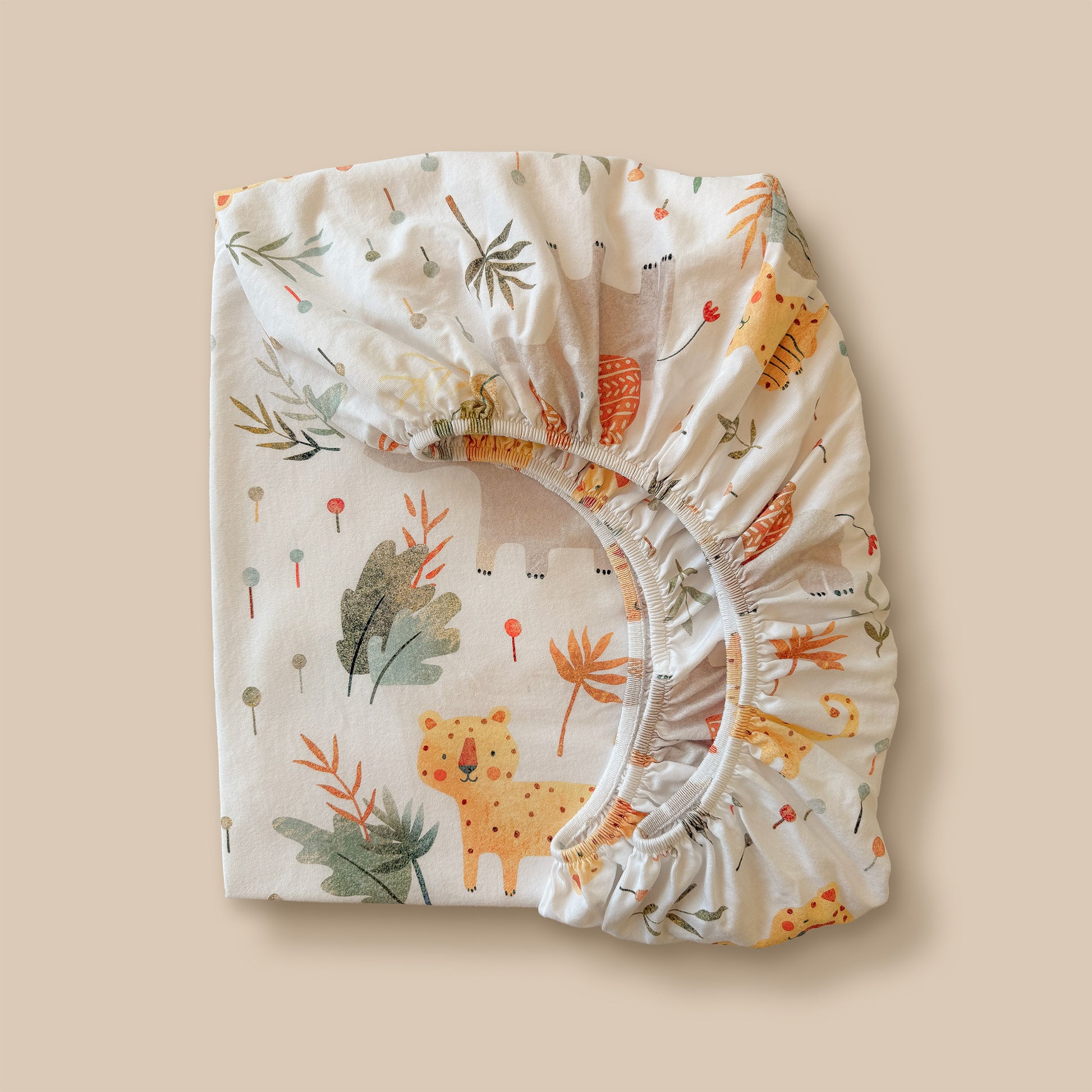 Bundle 2pc Set: Safari Elephant Crib Sheet + Changing Pad Cover