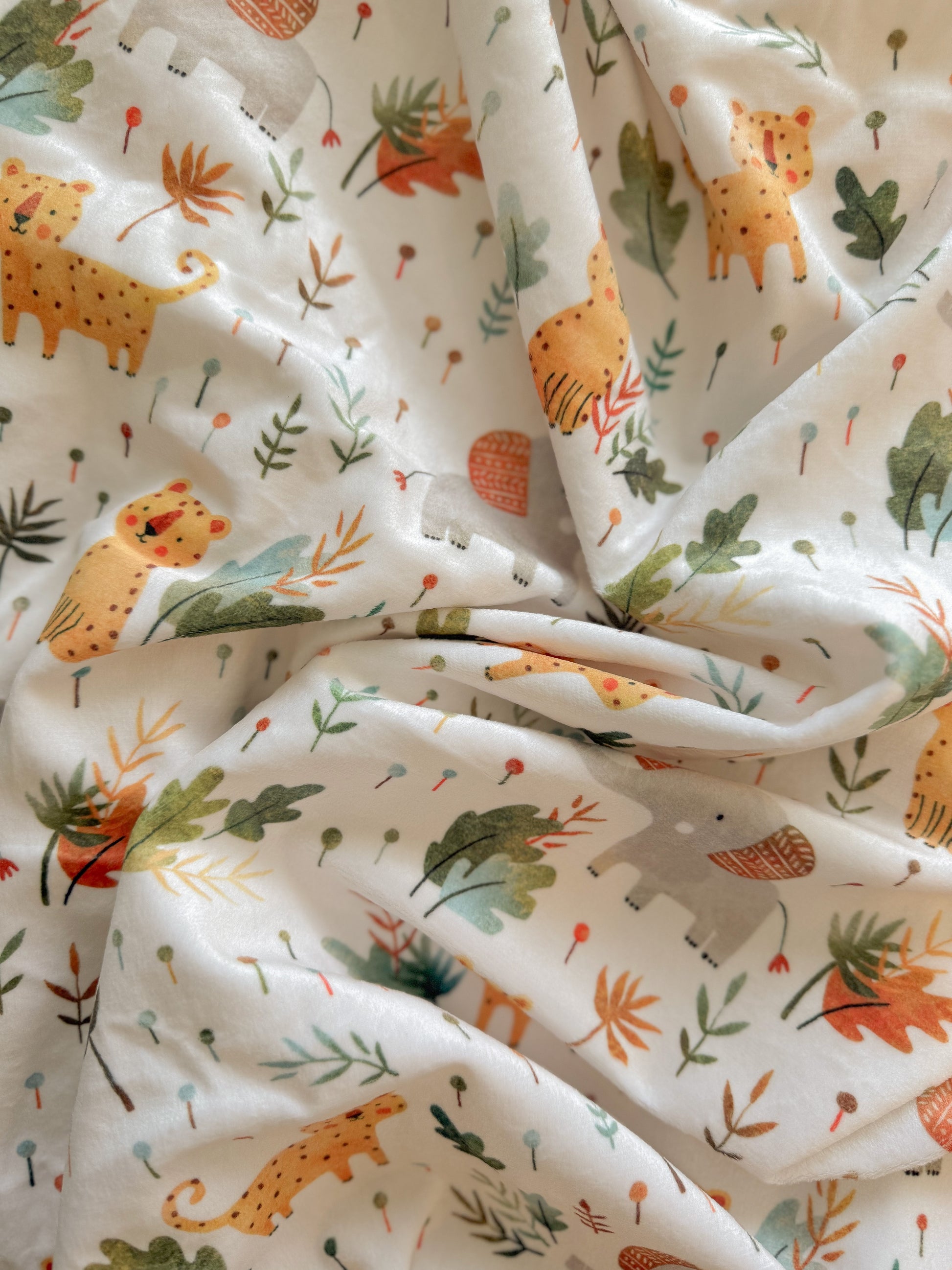 Bundle: Safari Elephant Crib Sheet + Changing Pad Cover