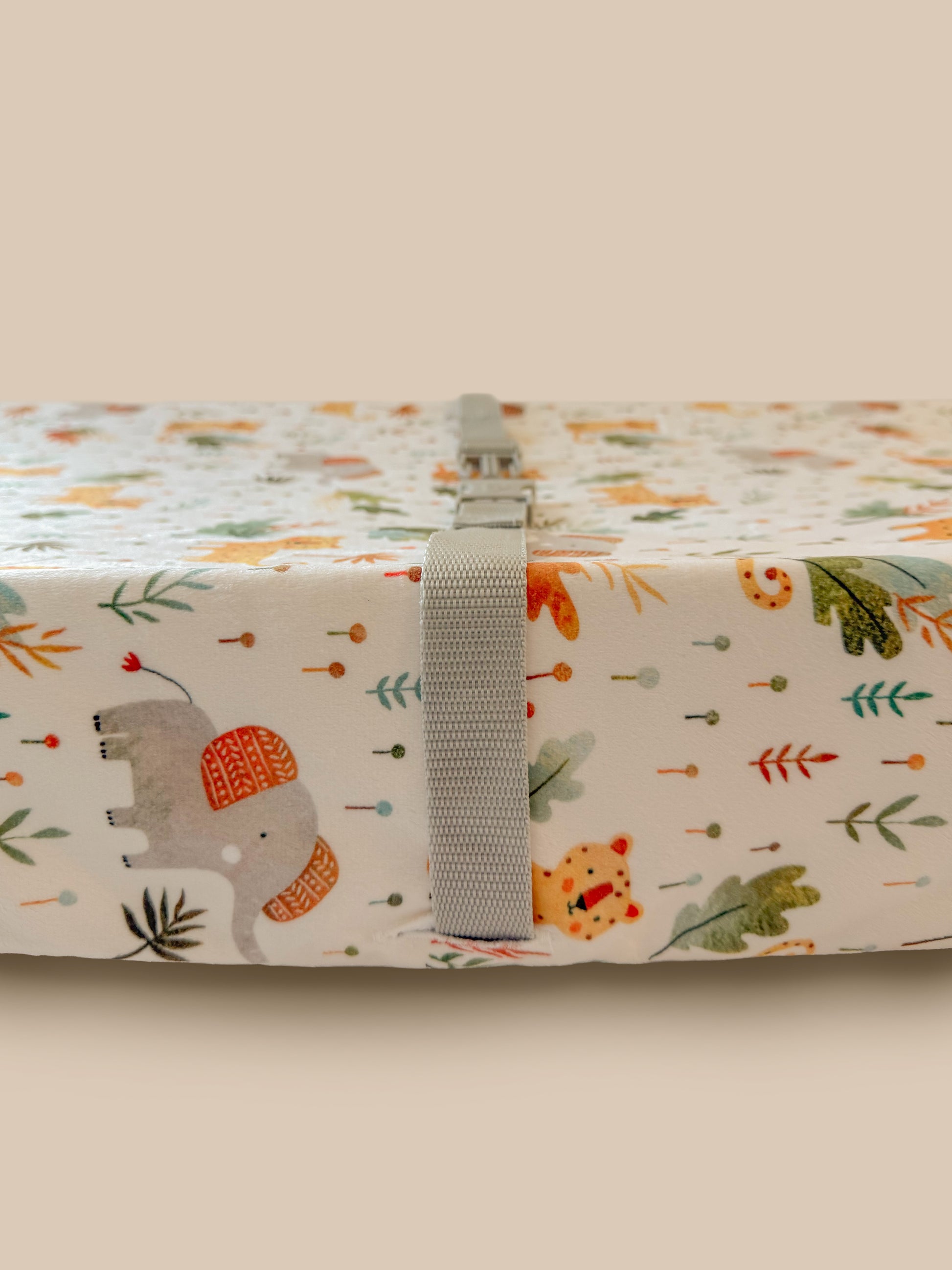 Bundle: Safari Elephant Crib Sheet + Changing Pad Cover