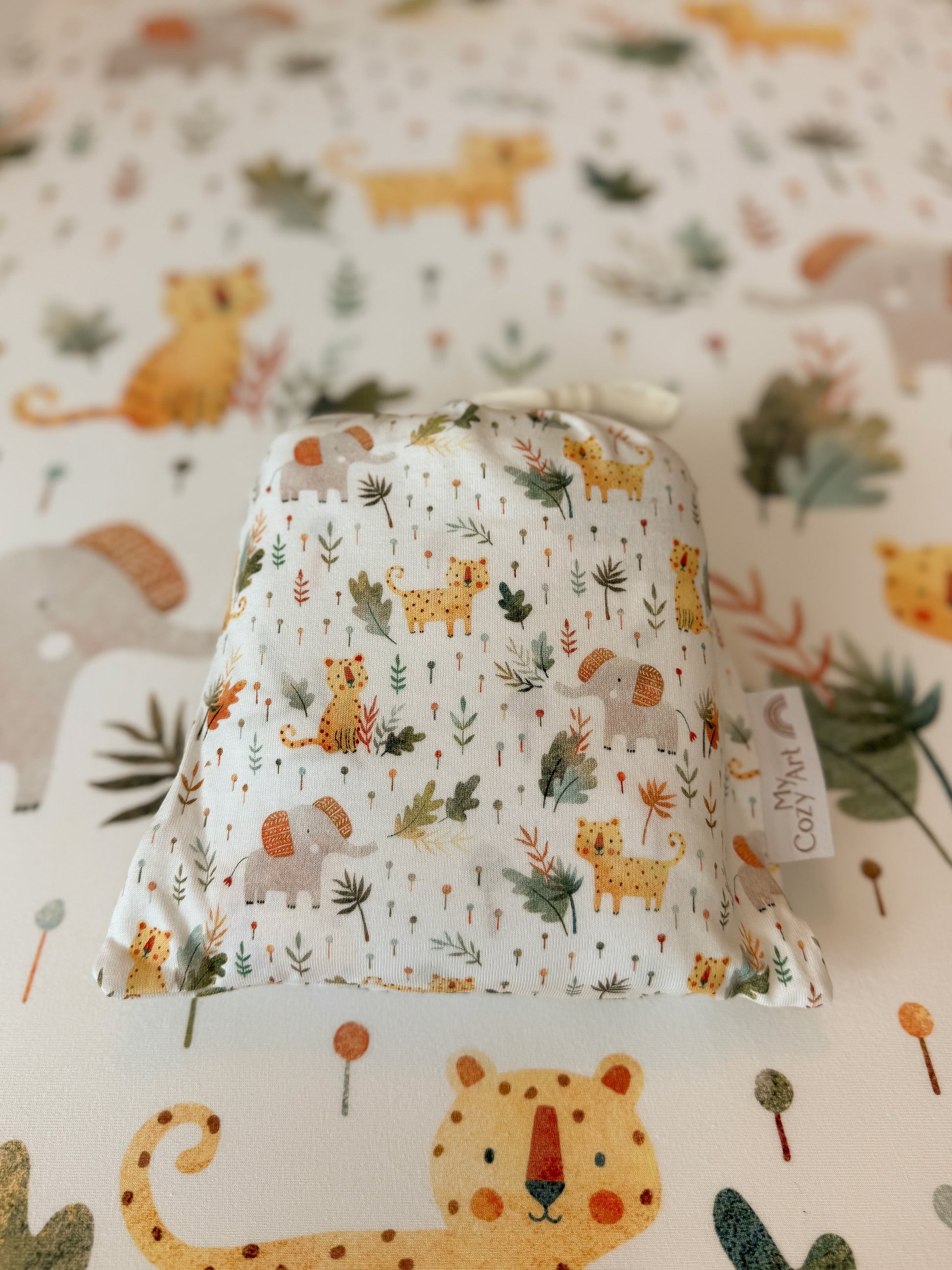 Bundle: Safari Elephant Crib Sheet + Changing Pad Cover