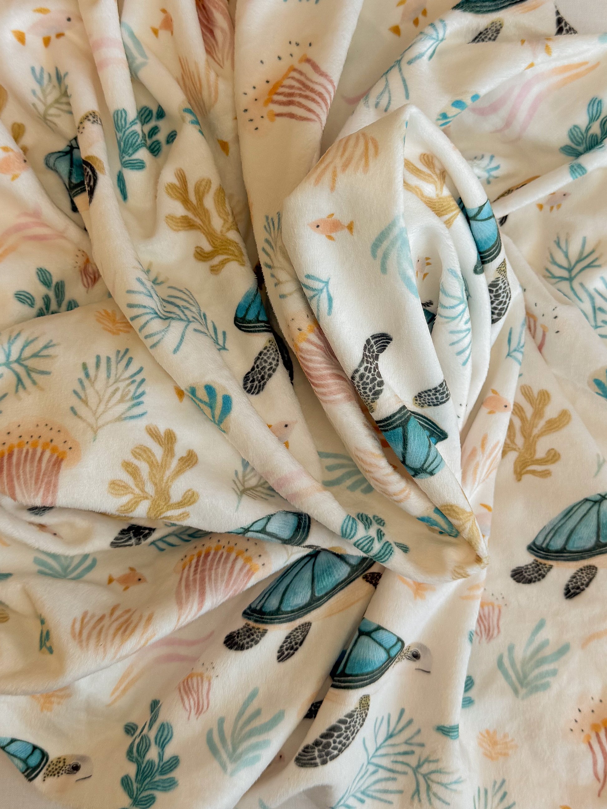 Bundle: Sea Turtle Crib Sheet + Changing Pad Cover